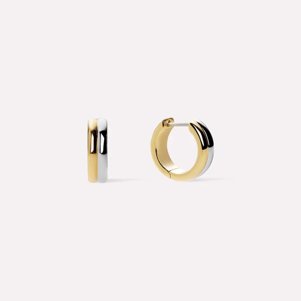 Ana Luisa Asher Gold/Silver Huggie Hoop Earrings